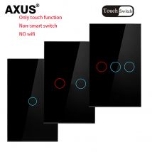 Touch Switch AC100-240V Tempered Crystal Glass Led Panel Power Wall Light Switches US 1/2/3 Gang Sensor Interruttore