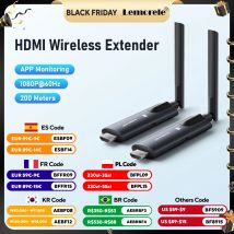 Lemorele 5G 200M Trasmettitore e ricevitore HDMI wireless Riunione Trasmettitore Bluetooth Audio per laptop TV Proiettore Monitor Veio