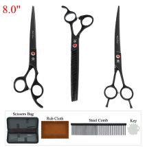 20,3 cm langes lila Drachen-Pflegescheren-Set mit Kamm, Tier, gerade, gebogen, zum Schneiden von Effilierscheren, Hundehaarschneider B0044B