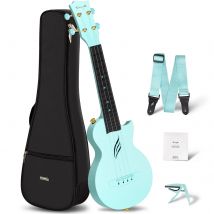 Enya Sopran Ukulele Mini 21 "Nova u Kohle faser Travel Uku mit Anfänger-Kit enthält Semi-Hard-Case, Tuner und Saiten