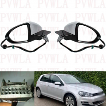 Espejo retrovisor para VW Golf 7 2013 2014 2015 2016 2017 2018 2019 2020 par 9 pines plateado pintado calefacción potencia ajustar Power Fold