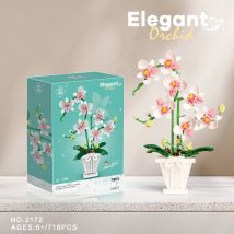 Neue Bausteine Orchidee Blumen Bouquet Blume Blöcke Bonsai Pflanze Modell Ziegel Romantische DIY Hause Dekoration Spielzeug für Kinder