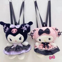 Kawaii Sanrio Torba Kuromi Pluszowy plecak Lolita Style Plushies Wypchane zwierzę Lalka Zabawki My Melody Torba Kobiety Tote Dziewczyna Boże Narodzenie