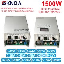 Digitalanzeige, einstellbar, 1500 W, Netzteil 12 V, 13,8 V, 15 V, 24 V, 27 V, 30 V, 36 V, 60 V, 72 V, 80 V, 90 V, 100 V, 110 V, 150 V, 200 V AC-DC SMPS