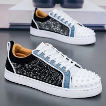 Mens casual shoes rivets diamond nightclub luxury designer shoes man board hip-hop sports shoes mens trainers