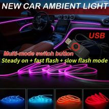 Auto Innen Dekorative Lampen EL Verdrahtung Neon Streifen Dashboard Auto LED Umgebungs Lichter DIY Flexible Atmosphäre Lampe 1M/3M/5M