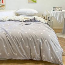 1Pc Duvet Cover 150*200 RU Single Quilt Bag Nordic Style Comforter Covers Grey Heart Printed Home Student Dormitory Bed Linens