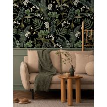 Fern Botanical Wallpaper,Dark Botanical Wall Mural For Home Decor,Vintage Wallpaper Peel and Stick, Self-adhesive Or Traditional