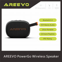 Altoparlante wireless AREEVO PowerGo, impermeabile IP67, suono con bassi perforati Bluetooth 5.3 24 ore di riproduzione Doppio altoparlante stereo portatile