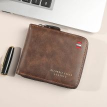 Herrenbrieftasche, kurze Version 2025, neue einfarbige Jugend, einfache dreifache Geldbörse, multifunktionale Studenten-Geldbörse mit Reißverschluss