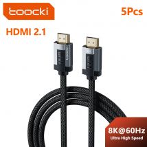 Kabel HDMI 2.1 Toocki kompatybilny z Xiaomi Box, PS5, PS4, laptopami, projektorami, obsługujący 8K@60Hz, szybki kabel HDMI HDR z Dolby Vision 48Gbps