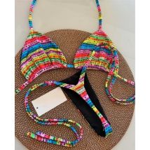 RUOTONSEPT Letters Printed Colorful Mini Thong Bikini Women Swimwear Female Swimsuit Two-pieces Bikini set Bather Bathing Suit