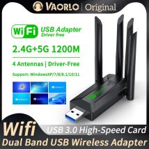Adattatore USB WiFi 1200Mbps Dual Band 2.4G + 5Ghz Dongle Wi-Fi 4 Antenna 802.11AC USB3.0 Ricevitore di schede wireless ad alta velocità PC/laptop