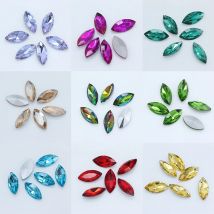 Alle Größen 24 Farben Funkelnde Navette Pferdeaugen Kristall Strass Edelsteine Basteln Perlen für Schmuck Kleidungsstück Nail Art Zubehör