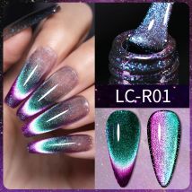 LILYCUTE 7 ml Magnetisches Nagelgel mit Regenbogen-Katze, bunt, glitzernd, Gel-Nagellack, Soak-Off-Nagelkunst, UV-Gel-Lack, schwarze Basis erforderlich