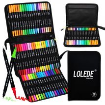 LOLEDE 60 colori pennarelli a doppia testa punta materiali artistici disegno pennello penna colori set per penne regalo matite scrittura ufficio scuola