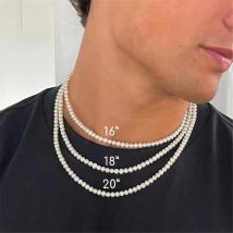 Fantastica collana di perle bianche artificiali 1 pezzo di catena di perline girocollo per regalo di gioielli di moda per uomini e donne