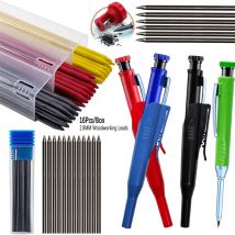Solides Zimmermannsbleistift-Set mit 16 Nachfüllungen, 2,8 mm tiefes Loch, Druckbleistift, Marker, Baubleistifte, Holzbearbeitung, Zeichnen