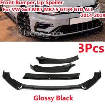 Für Volkswagen Für VW Golf MK7 MK7,5 GTI R GTD ALLE 2014-2019 Glänzend Schwarz Frontschürze Lip Splitter Schutzfolie körper Kits