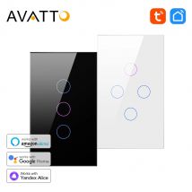 Avatto tuya wifi smart lichtsc halter, 1/2/3/4 gang touch glasscheibe lichtsc halter mit neutraler draht app steuerung alexa google home