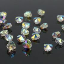 30 Stück AB Farbe Transparent Herz Glas Kristall Perlen Spacer Lose Perlen für DIY Armband Schmuckherstellung 15 Zoll 11x8mm