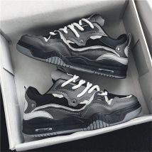 Fashion Men's Casual Platform Sneakers Thick-Soled Running Shoes All-Match Comfortable Students Lace-Up White Shoes For Men