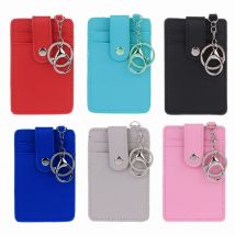 Unisex Colors Portable ID Card Holder Bus Cards Cover Case Office Work Key Chain Key ring Tool