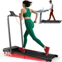 Tapis roulant Mettlematic per la casa - Tappetino da passeggio con 2,25 CV, 1-6 km/h, carico 100 kg, inclinazione, superficie a 7 strati, senza installazione