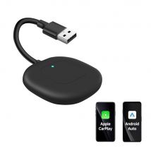 2-in-1-Wireless-CarPlay-Adapter mit Kabel, Plug & Plug, automatische Verbindung, wandelt für kabelgebundene Autos, kompatibles CarPlay und Android-AUTO-Telefon um