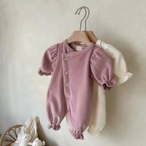 2023 frühjahr Neue Baby Mädchen Strampler Nette Neugeborene Baumwolle Langarm Overall Junge Lose Kleinkind Casual Kleidung 0-24 M