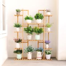 Scaffale Portafiori bambù Grande: Portavasi a Scala Porta Piante da Interno Esterno 9 Ripiani Supporto per Piante Fioriere Alto Verticale Balcone Giardino