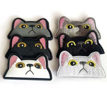 Lustiges Katzengesicht, taktische Abzeichen, Stickerei-Applikation, Kleidungsaufkleber, 3D-PVC-Patches, Klett-Embleme für Rucksack, Kleidung