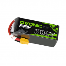 Batteria LiPo Ovonic 100C 6S 1800mAh 22,2V con spina XT60 per droni da corsa FPV Elicotteri RC Droni FPV da 5-6 pollici