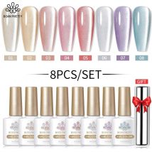 BORN PRETTY Sparkling Moonlight Cat Magnetisches Gel-Nagellack-Set, semi-permanent, Soak Off Crystal Gel-Nagellack-Set für Nagelkunst-DIY