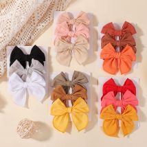 3 Pcs/set Cotton Autumn Big Bowknot Hair Clips For Baby Girls Crafts Bows Joy Kids Headwear