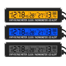 4-in-1-Uhr, Kalender, Thermometer, Auto, Multifunktions-Farbbildschirm, Spannung mit LCD, Zeit, Datum, In-Auto, Außentemperaturanzeige