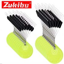 ZUKIBO 60pcs 10 Group/600pcs 60Group Space Beans Black Rubber Olives Stopper Beans Not To Hurt The Line Carp Float Fishing kit