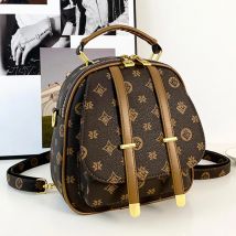 Damen Vintage Print Rucksack Pendler tasche mit verstellbarem Riemen Reiß verschluss lässige Umhängetasche
