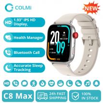 Nuovo COLMI C8 Max Chiamate vocali Smart Watch 1.93 "Grande display a colori HD Smartwatch per monitoraggio della salute e del fitness per uomini e donne