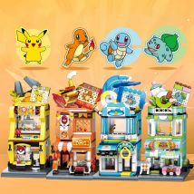 Pokemon Pikachu-Klaue Kran Spiel Shop Blöcke Charizard Pikachu Squirtle Bulbasaur Montage Modell Pädagogisches Kinder Spielzeug Für Geschenk