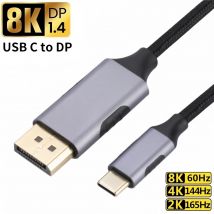 Kabel USB-C do DP 8K@60Hz, kompatybilny z DP Type C 3.1 do 4K 144Hz 1.4, kabel audio Thunderbolt 3 4 do MacBook Air Pro Samsung