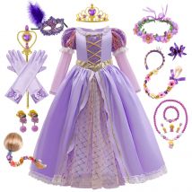 Abito Rapunzel per bambini per principessa ragazza Costume cosplay aggrovigliato Bambino Halloween Cosplay Natale Carnevale Festa di compleanno Fantasia