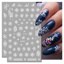3d Nail Art Stickers Christmas Winter White Snowflake Xmas Trees Decals For Nails Decoration Manicure Salon Beauty