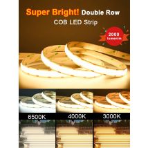 Double Row Super Bright COB LED Strip 600 LEDs/m Flexible Led Ribbon Tape Linear Dimmable 3000K 4000K 6500K RA90 Led Lighting