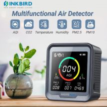 Inkbird plus Luftqualität monitor erkennt CO2, PM2, 5, PM10, AQI, Temperatur und Luft feuchtigkeit mit Alarm, für Räume, Keller, Büro