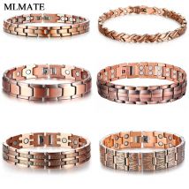 Männer Frauen Elegante Reine Kupfer Energie Germanium Magnetische Therapie Link Armband Schmerzen Relief für Arthritis Karpaltunnel DropShip
