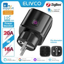 eWelink Zigbee Smart Plug 16A/20A Presa UE con monitor di alimentazione Controllo vocale compatibile con Google Assistant Alexa