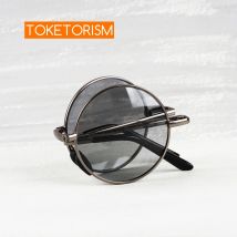 Toketorism Photochrome Sonnenbrille, faltbare polarisierte Brille zum Fahren im Freien, runde Herren-Sonnenbrille