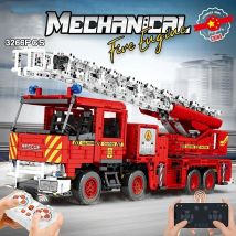 3266Pcs Feuer Engineering Leiter Lkw Bausteine Fernbedienung Feuer Rettungs Auto Modell Bricks Set Spielzeug Für Kinder Urlaub Geschenke