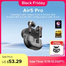 SOUNDPEATS Air5 Pro Auricolari wireless 55 dB ibridi adattivi ANC Bluetooth 5.4 Auricolari, LDAC ad alta risoluzione aptX Loseless, 6 microfoni AI ENC